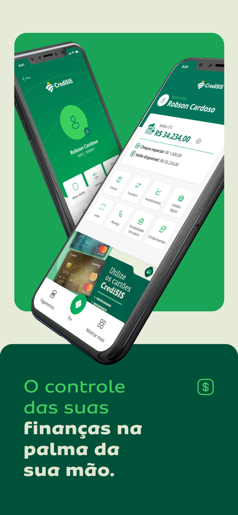 CrediSIS Internet Banking - Interfaz de la aplicación móvil CrediSIS Banca por Internet mostrando el saldo de la cuenta y las opciones de transacción