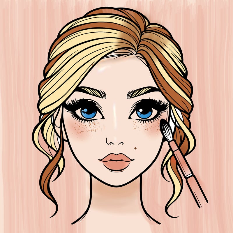 realistic person with makeup