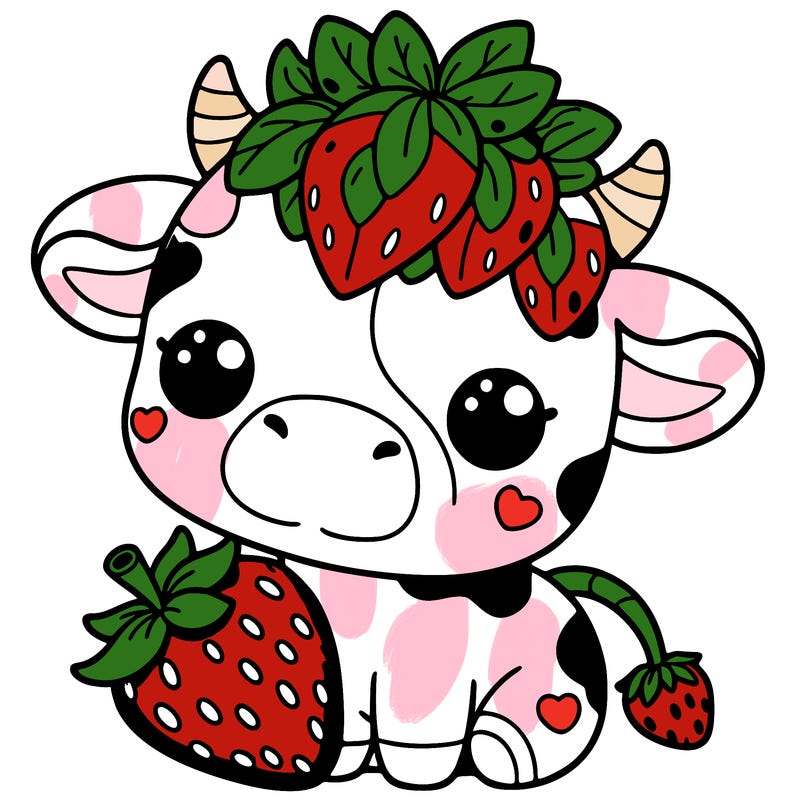 cute strawberry cow