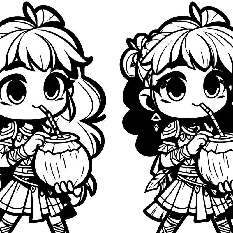 qiqi from genshin drinking coco milk