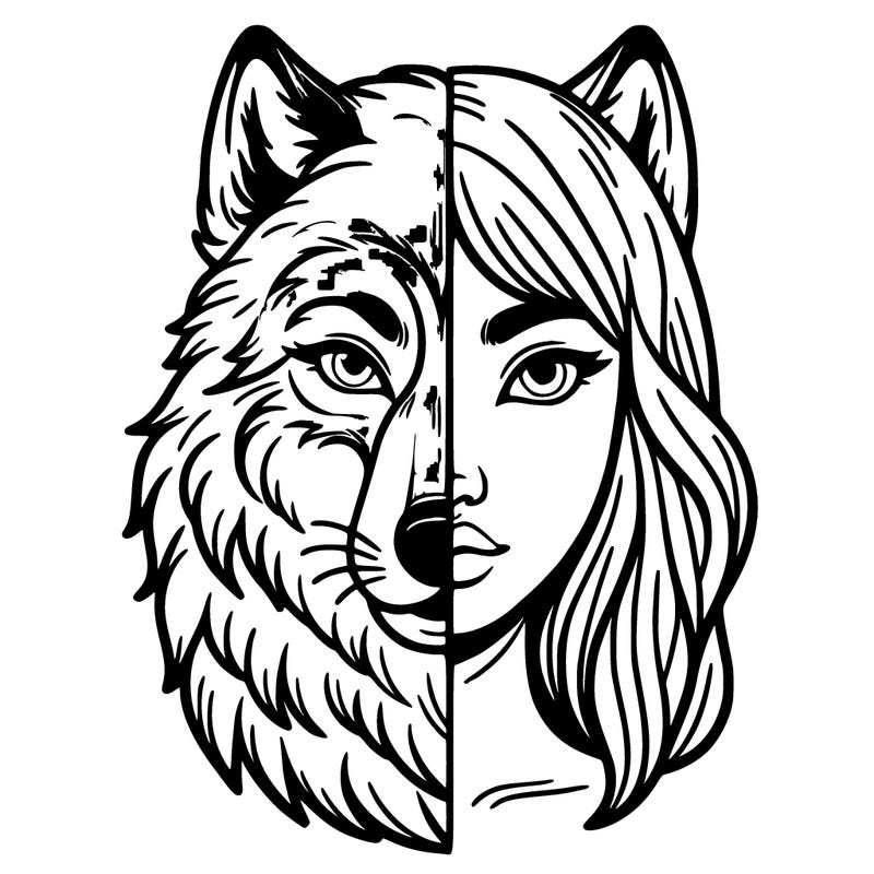half wolf half girl realistic