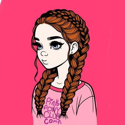 realistic girl with braids