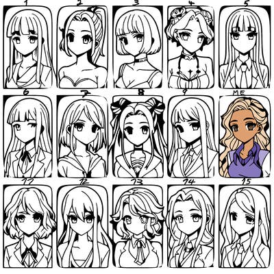 girls that look diffrent anime