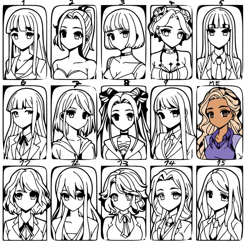 girls that look diffrent anime