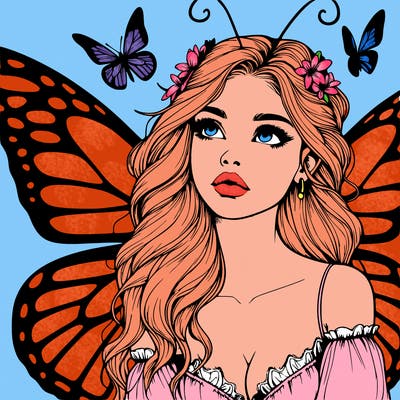 butterfly fairy realistic girl
