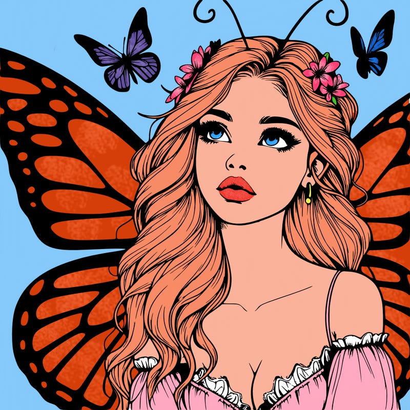 butterfly fairy realistic girl