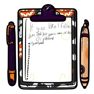 blank clip board with pen