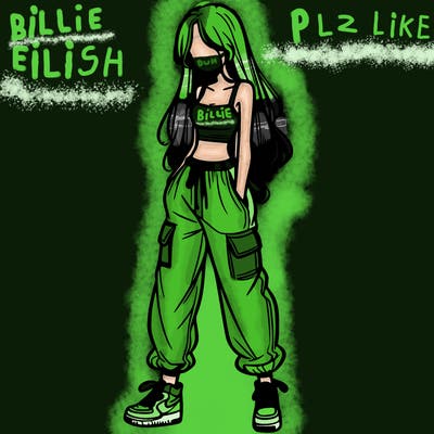 girl in baggy pants crop top and long hair