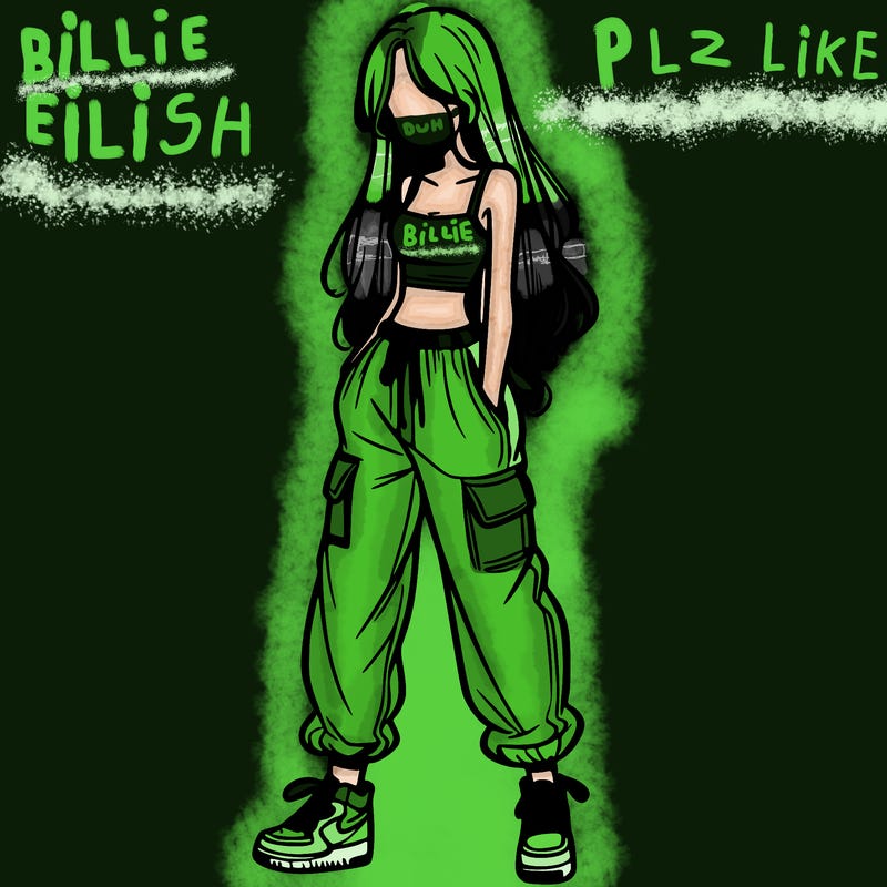 girl in baggy pants crop top and long hair