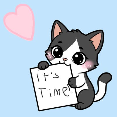 a small cat with a blank sheet of paper in its hand. the cat is sooooooo cute!