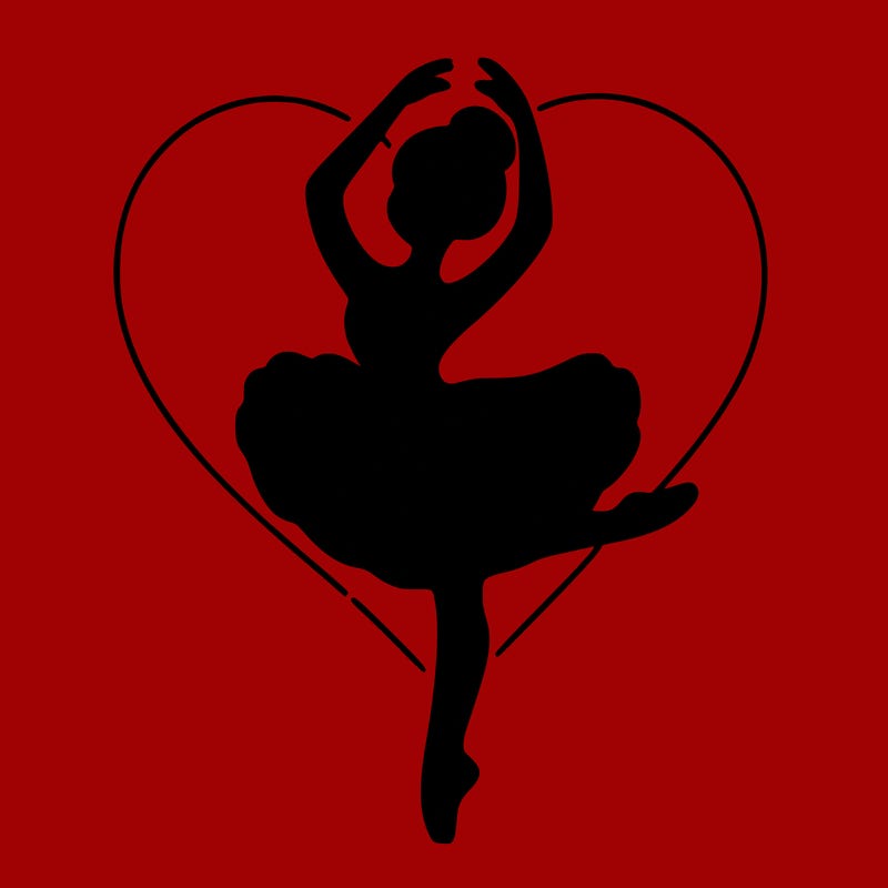 ballerina in a heart shape pose