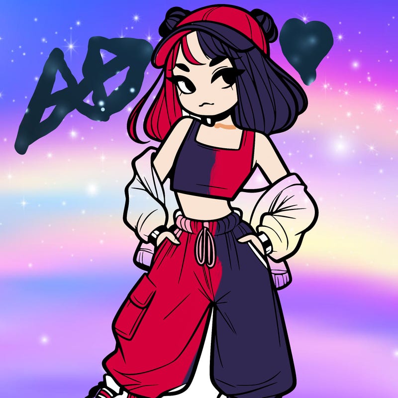 girl in crop top and baggy pants