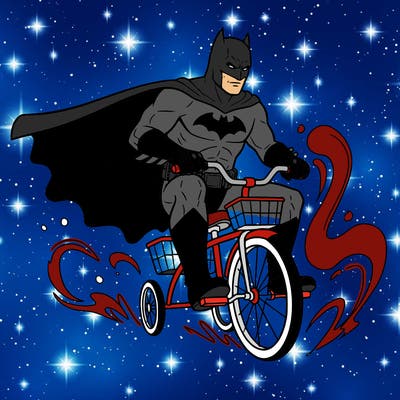 batman riding a tricycle