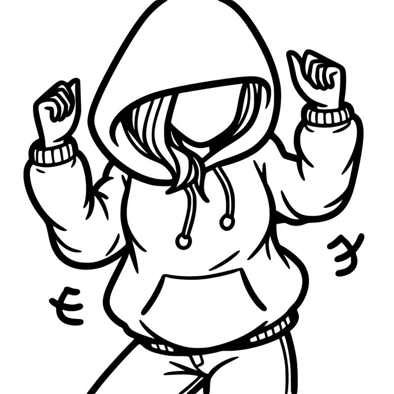 woman in a baggie hoodie dancing