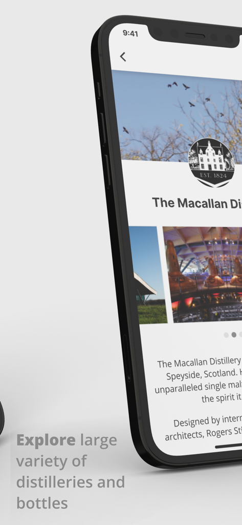 Bevvy - Bevvy app screen displaying a detailed whisky distillery profile for The Macallan