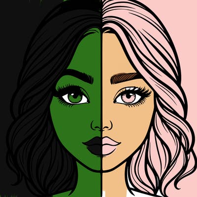 realistic girl split half