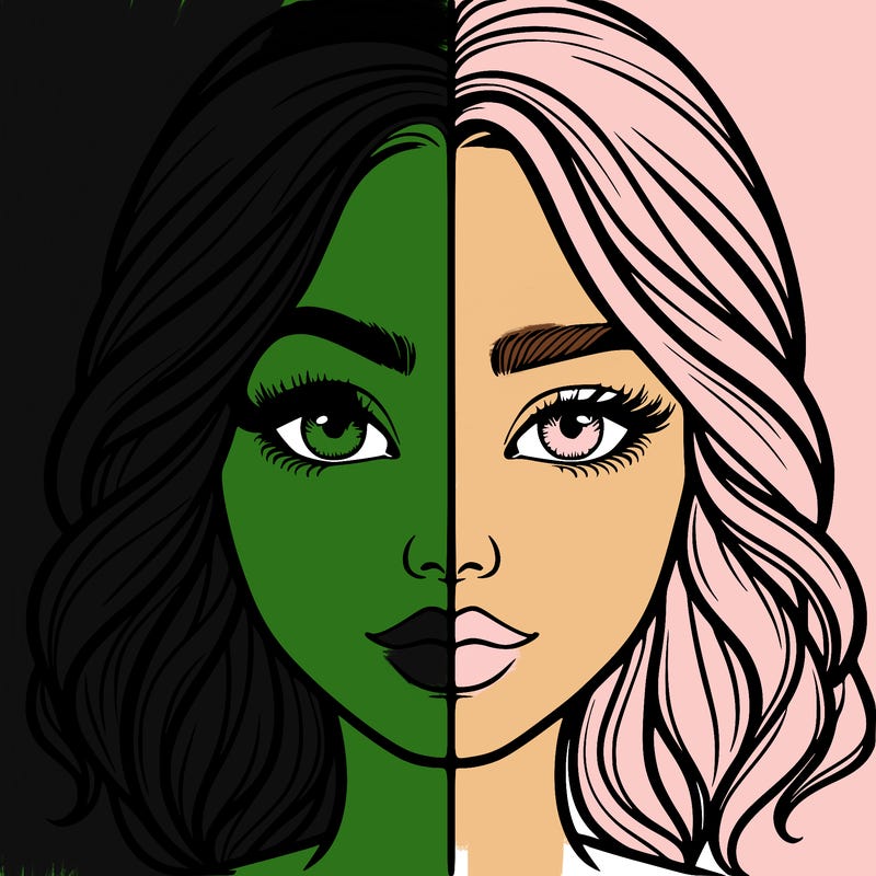 realistic girl split half