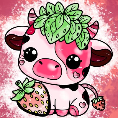 cute strawberry cow