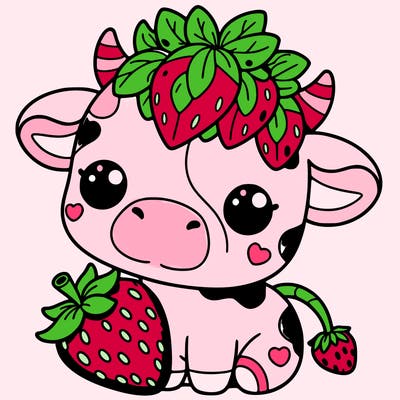 cute strawberry cow