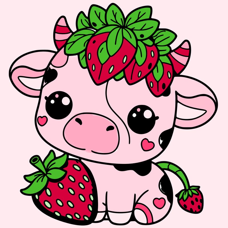 cute strawberry cow