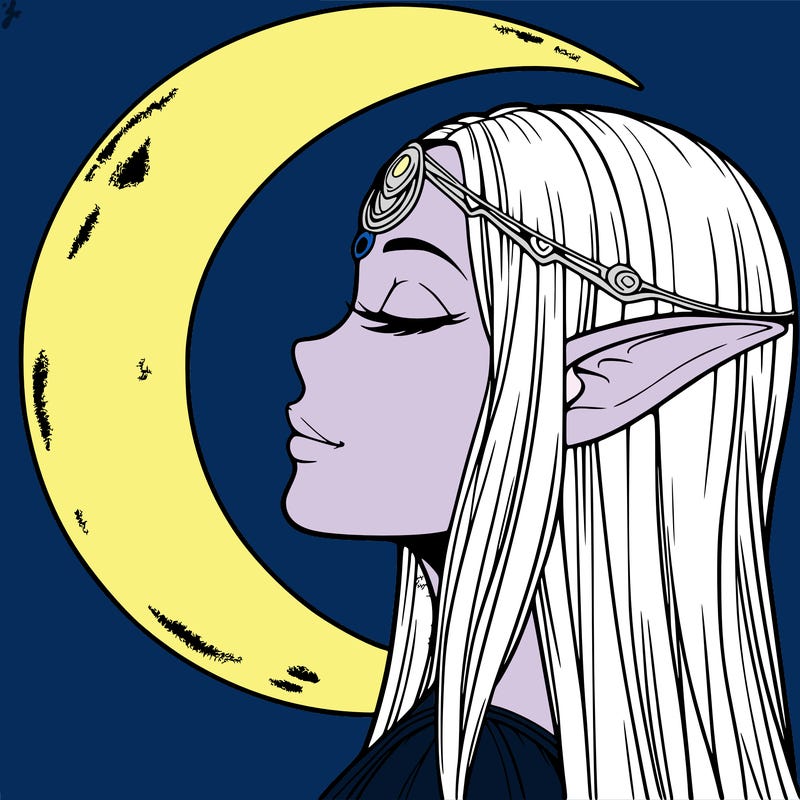a realistic moon elf