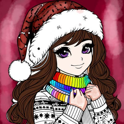 realistic christmas girl