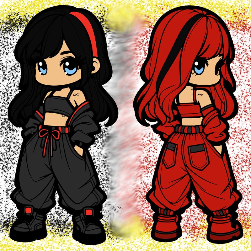 girl in crop top and baggy pants