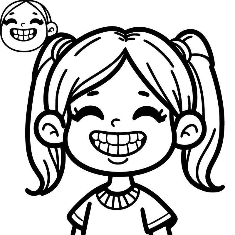 it is a girl smiling with sharp teeth