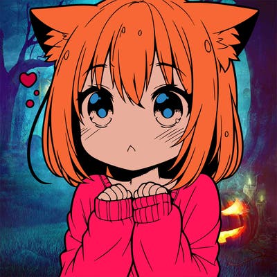 shy anime catgirl