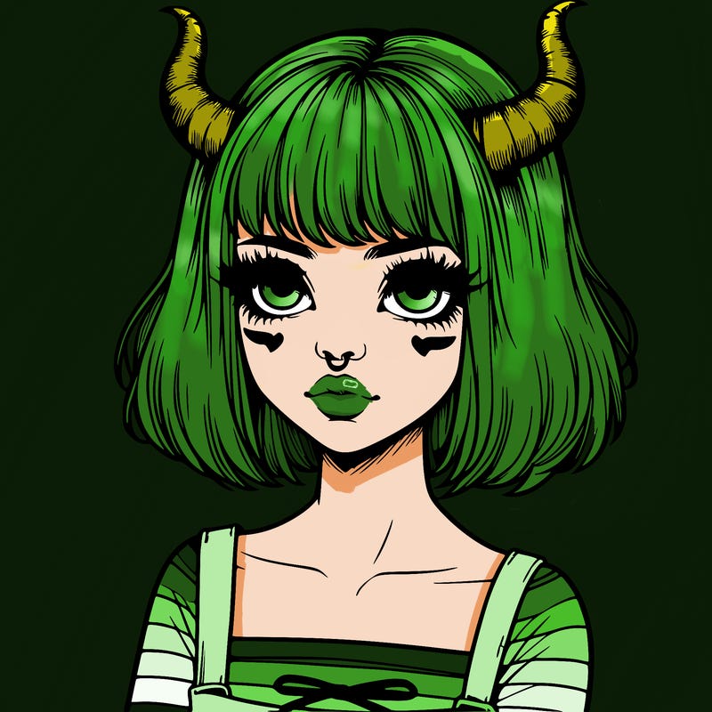 realistic girl with horns