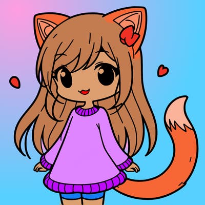 girl with cat ears and tail