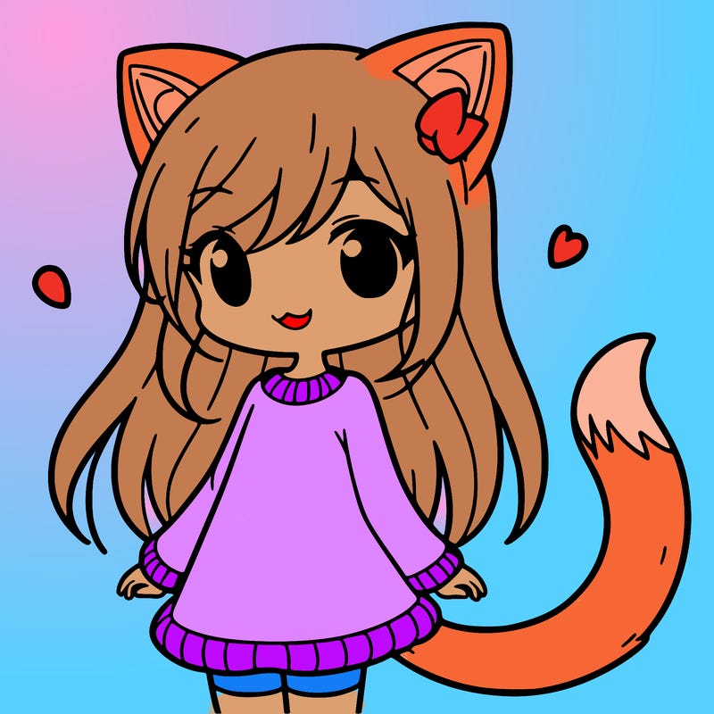 girl with cat ears and tail