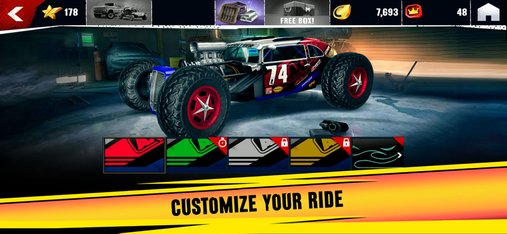 Asphalt Xtreme - A customized off-road racing car in the Asphalt Xtreme garage menu