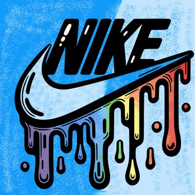 dripping nike logo