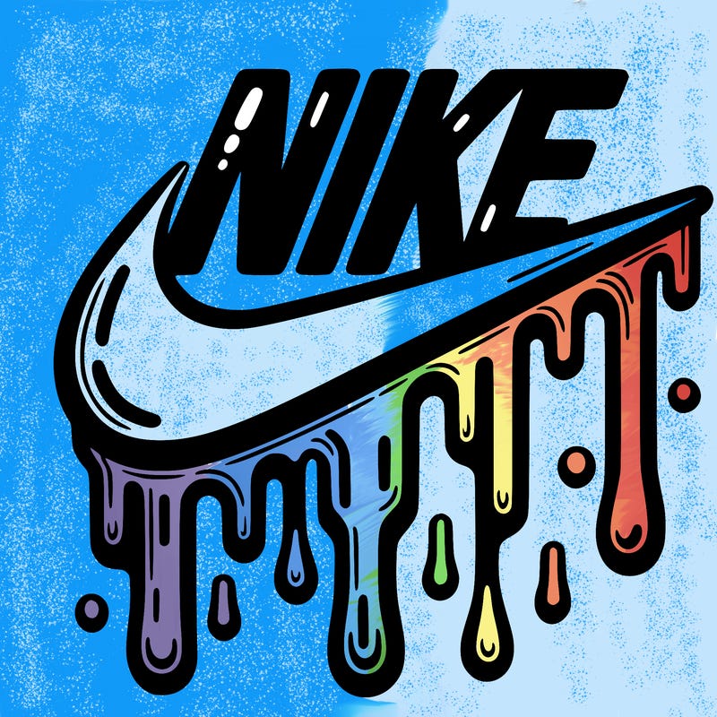 dripping nike logo