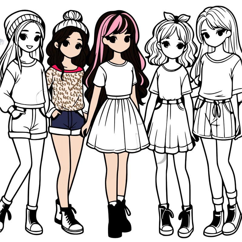 a group of five girls