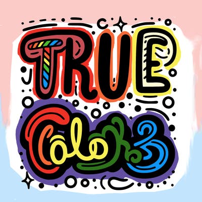 "true colors" written