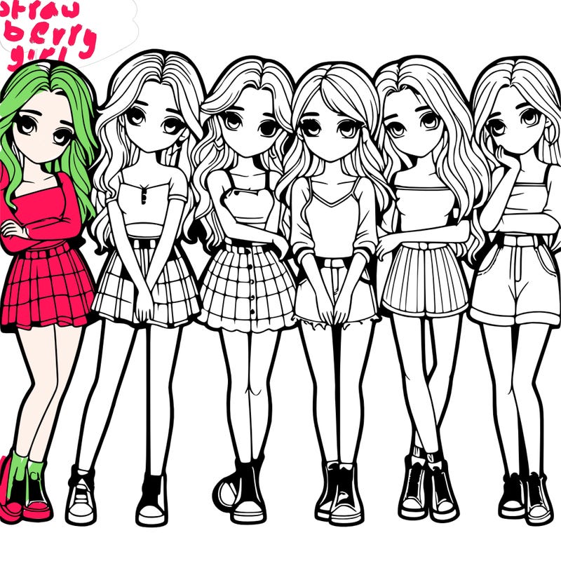 a group of girls realistic