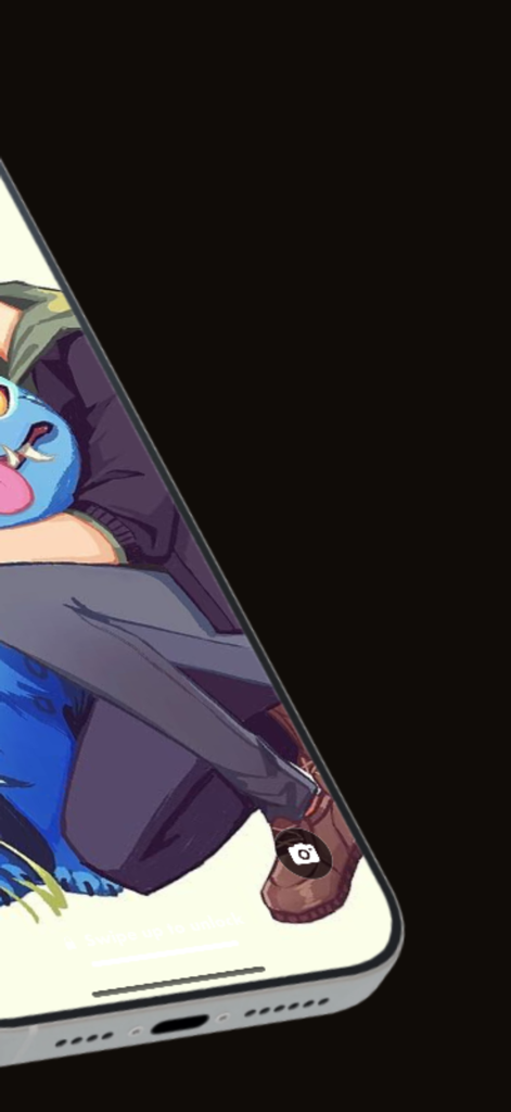 Pantalla de iPhone mostrando un artístico fondo de pantalla de cazador demoníaco de kPop