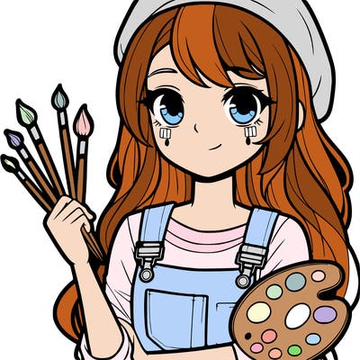 a teenage painter girl