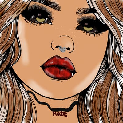 really realistic girl with lips