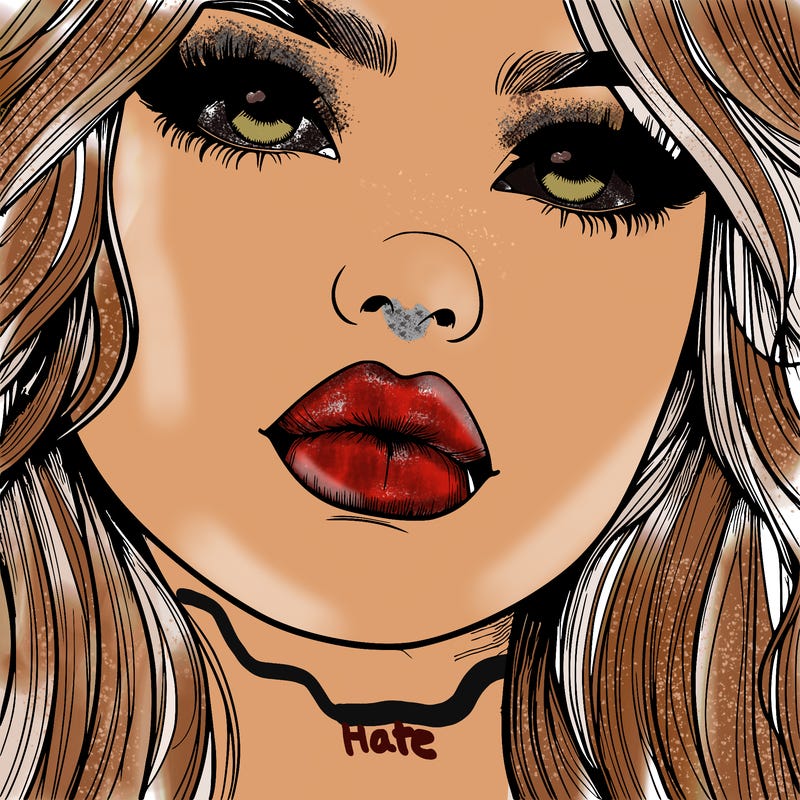 really realistic girl with lips