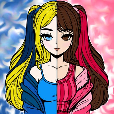 realistic girl split