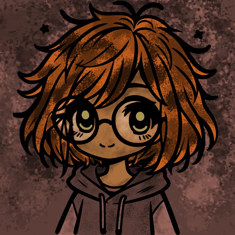 girl with messy, short hair, glasses, and a hoodie