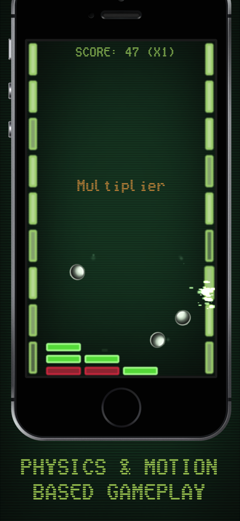 物理演算ベースのメカニクスを示す、iPhone上のBall Breakerのレトロなブロック崩しゲームプレイ