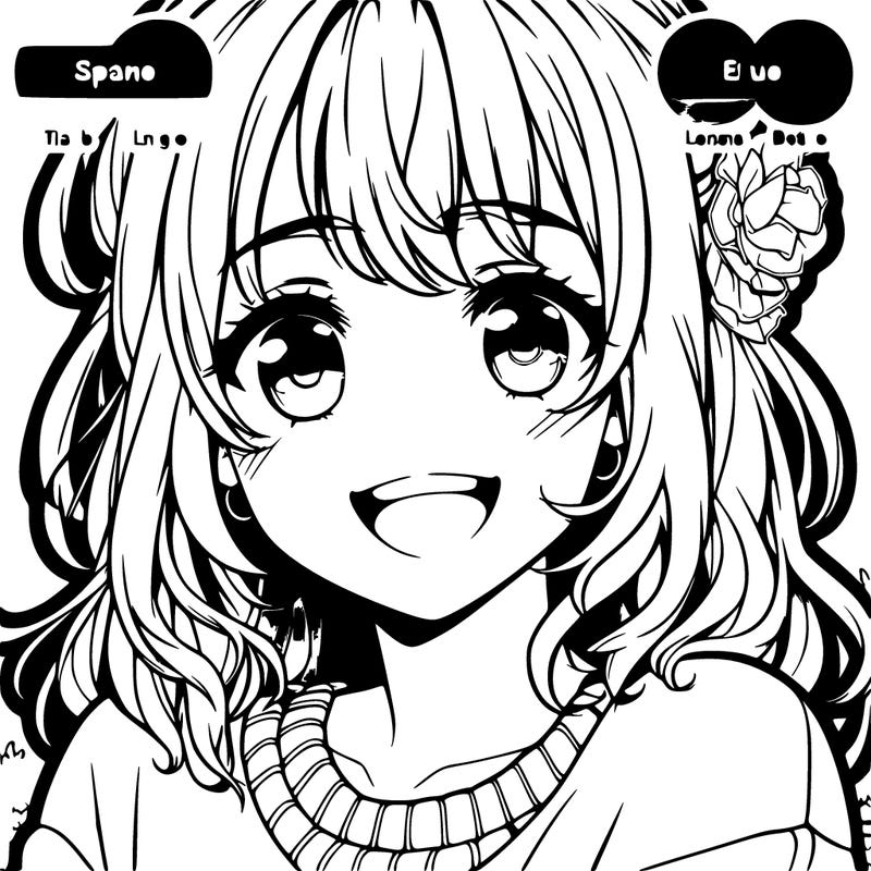 realistic spanish anime girl smiling