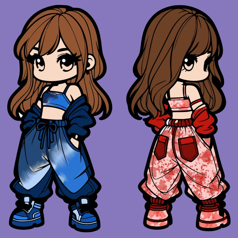 girl in crop top and baggy pants