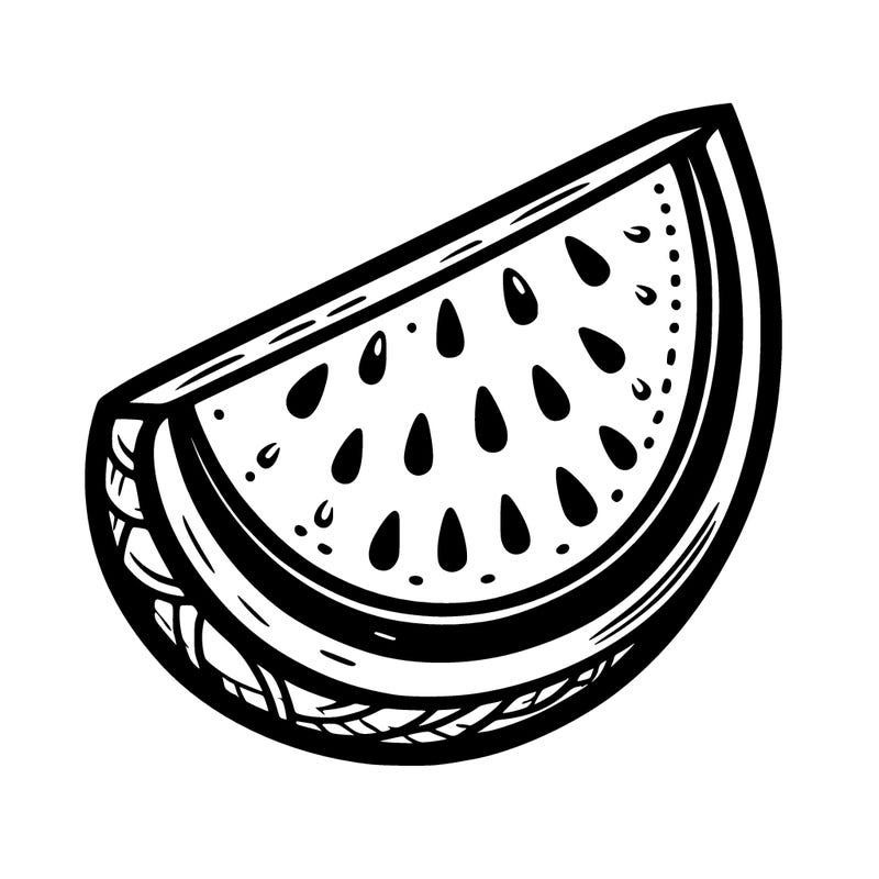 slice of water melon in the center