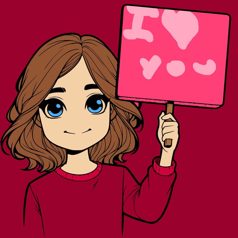 realistic girl holding up a sign