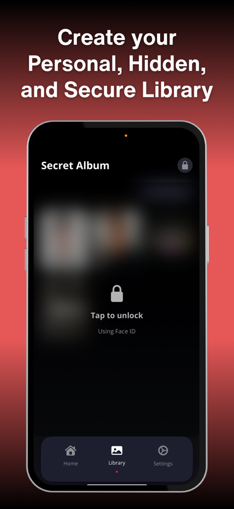Secret video recorder - NoCam - Face ID 잠금 해제 기능이 있는 안전한 숨겨진 비디오 라이브러리 인터페이스